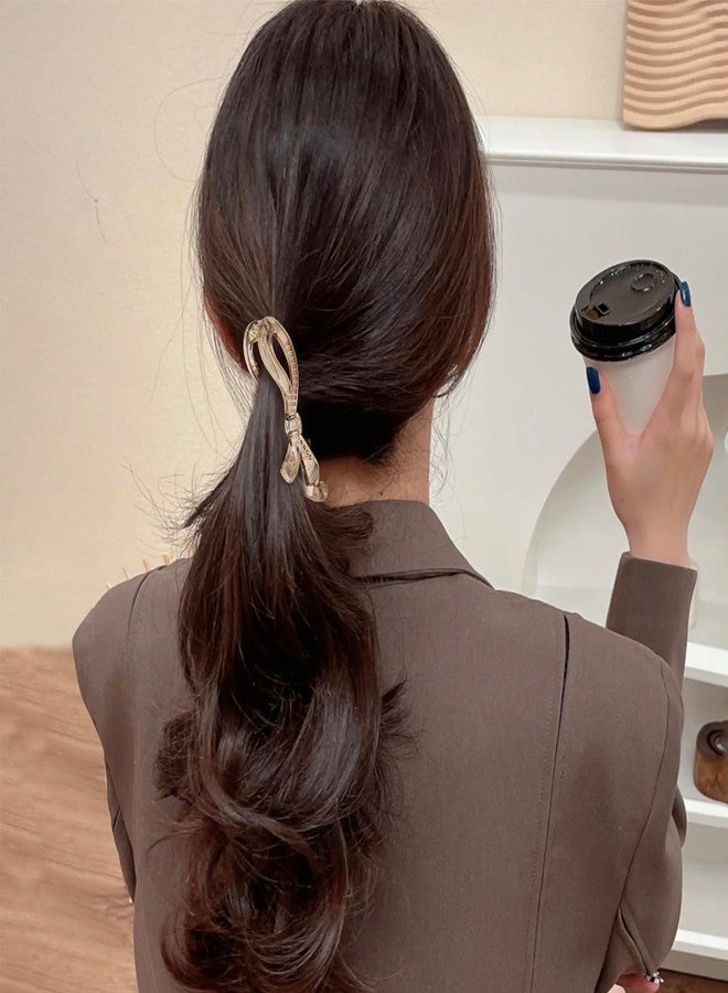 هابدو مجموعة مشابك شعر هابدو المكونة من 4 قطع على شكل موزة للشعر الكثيف، مشبك شعر موزة غير لامع لتسريحات الشعر النسائية ذات الحجم الكبير، إكسسوارات كبيرة وقوية لتثبيت ذيل الحصان والكعكة (على شكل فيونكة). - Image 5